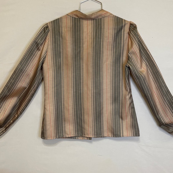 Vintage JONATHAN MARTIN Silk Striped Button-Down Shirt - Picture 2 of 12